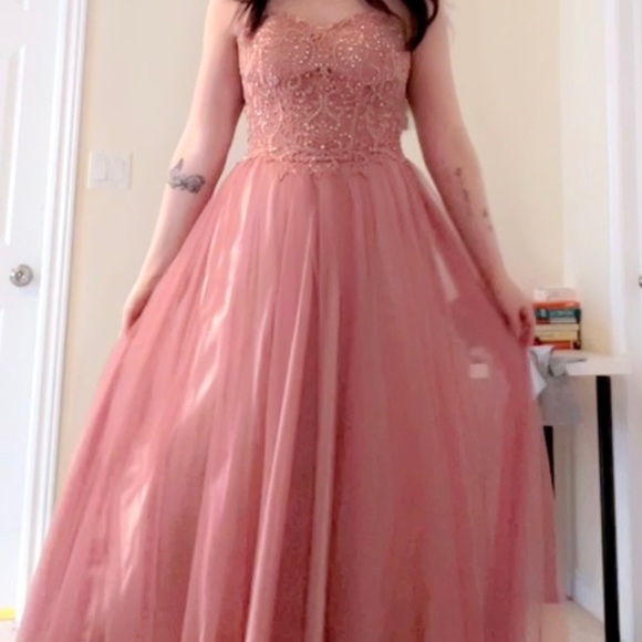 Rose Gold Prom Dress - Picture 3 of 5